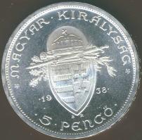 1938. 5P Ag "Szt.István" T:1!