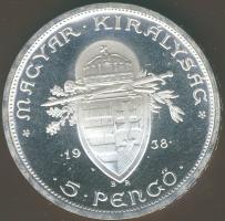 1938. 5P Ag "Szt.István" T:1!