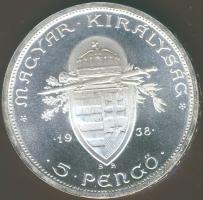 1938. 5P Ag "Szt.István" T:1!