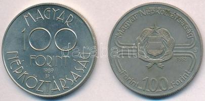 1982. 100Ft Cu-Ni "Labdarúgó Világbajnokság 1982" + 1989. 100Ft Cu-Ni-Zn "Labdarúgó V...