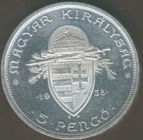 1938. 5P Ag "Szt.István" T:1!