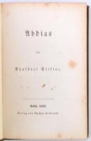 Adalbert Stifter: Abdias. Pesth, 1853, Verlag von Gustav Heckenast. Kiadói vászonkötés, aranyozott l...