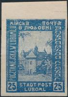Luboml Unpublished perf stamp Luboml Kiadatlan Vágott bélyeg
