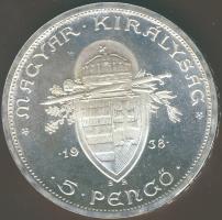 1938. 5P Ag "Szt.István" T:1!