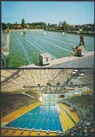 cca 1970 A müncheni uszoda és a mosonmagyaróvári strand, 2 db fotólap, hátuljukon feliratozva, 10,5×15 cm