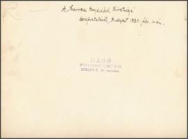 1930 a Szarvasi Öregdiákok Szövetsége összejövetele, Sass felvétele, hátulján feliratozva, pecséttel...