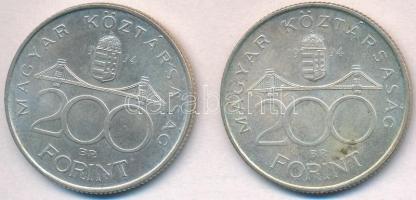 1994. 200Ft Ag "Deák" (2x) T:2,2- kis patina, fo
