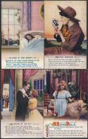 4 db RÉGI romantikus képeslap / 4 old romantic postcards; Bamforth & Co. Songs Series