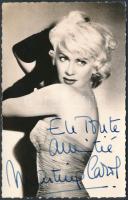 Martine Carol (1920- 1967) francia színésznő aláírása az őt ábrázoló fotólapon