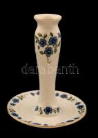 Zsolnay gyertyatartó, matricás, jelzett, hibátlan, m:14 cm