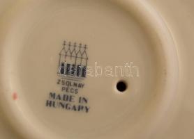 Zsolnay gyertyatartó, matricás, jelzett, hibátlan, m:14 cm