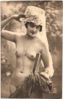 Nude lady, erotic postcard, PC Paris No. 2457 (non PC)