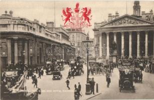 London, The Bank and Royal Exchange, automobiles, Raphael Tuck & Sons Heraldic View postcard series 2174.