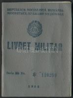 1985 Fényképes román katonakönyv kolozsvári illetőségű személy részére