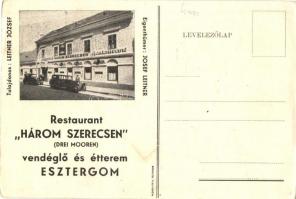 Esztergom, Három szerecsen vendéglő és étterem reklámlapja (EB)