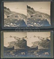 cca 1910 Magas-Tátra, 2 db sztereófotó, 17x9 cm / High Tatras, 2 stereophotos, 17x9 cm