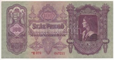 1930. 100P csillagos sorszám, nyomdai papírránccal T:I