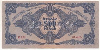 1945. 500P magyar "N" betű orosz "P" helyett T:II