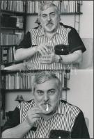 Utassy József(1941-2010) költő, Erdei Katalin felvétele, 3 db fotó, 13x18 cm