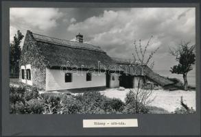 Tihany, céhház, apátsági templom, 3 db kartonra ragasztott, feliratozott fotó, 22x16 cm