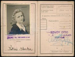 1944 Fényképes személyazonossági igazolvány gyári munkásnő részére