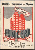 1938 Bp., A Concern Központi Iroda tavasz-nyári tájékoztató füzete, 16p