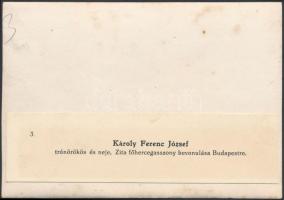 cca 1914 Károly Ferenc József trónörökös és neje, Zita főhercegasszony bevonulása Budapestre. Hátold...