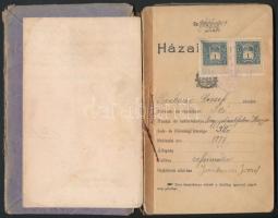 1909 Magyargalambfalva (Udvarhely vm), házalókönyv, sok bejegyzéssel, bélyegzővel, okmánybélyeggel, ...