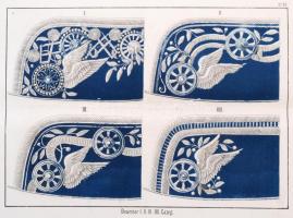 cca 1860 Vasutas egyenruhák bemutatása. 9 db kőnyomatos tábla Zeichnungen zur vorschrift über die Un...