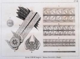cca 1860 Vasutas egyenruhák bemutatása. 9 db kőnyomatos tábla Zeichnungen zur vorschrift über die Un...
