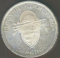 1938. 5P Ag "Szt. István" T:1 !
