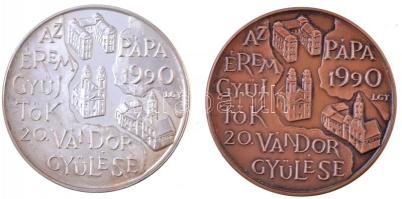 Lantos Györgyi (1953-) 1990. "MÉE Pápa / Éremgyűjtők 20. Vándorgyűlése" Ag és Br emlékérem...
