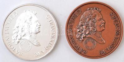 Fűz Veronika (1951-) 2004. "MÉE Sátoraljaújhely - 34. Vándorgyűlés / A kuruc pénzverés 300. évfordulóján" Ag és Br emlékérem pár (33,62g/0.925/42,5mm) T:PP,1 enyhe felületi karc