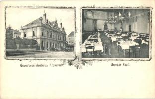 Brassó, Kronstadt, Brasov; Iparosegylet székháza, Nagy szalon belseje / Gewerbevereinshaus / House of Craftsmen Association, interior, salon, floral (vágott / cut)