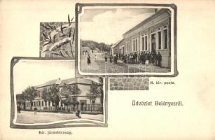 Belényes, Beius; Posta és Járásbíróság / post office and court, Art Nouveau (EB)