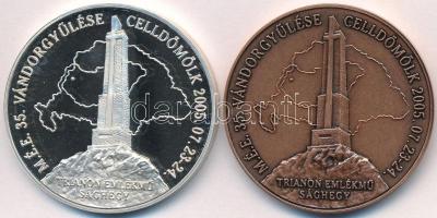 Veres Gábor (1955-) 2005. "MÉE Celldömölk - 35. Vándorgyűlés / 100 éve született Csúcs Ferenc szobrászművész" Ag és Br emlékérem pár (33,37g/0.925/42,5mm) T:PP,1