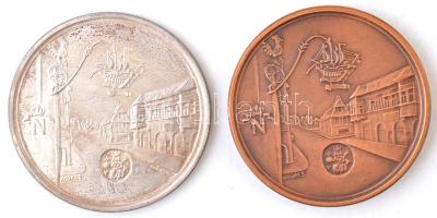 Kovács Dezső (1921-) 1971. "MÉE II. Vándorgyűlése - Győr - Pannonhalma" Ag és Br emlékérem pár (26,53g/0.800/42,5mm) T:1-