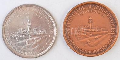 Kovács Dezső (1921-) 1971. "MÉE II. Vándorgyűlése - Győr - Pannonhalma" Ag és Br emlékérem...