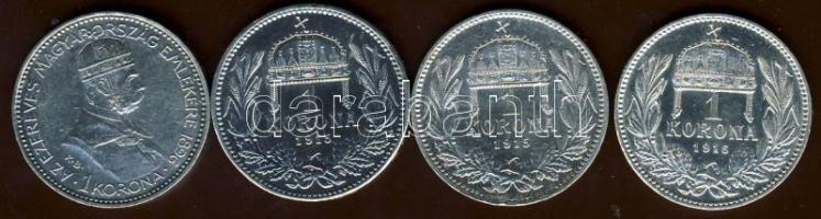 1K Ag 1896. "Millenium" (1x) + 1915. (2x) + 1916. (1x). T:1,1/2,2