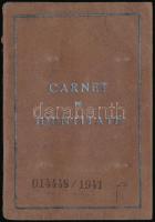 1937 Csernátfalusi (Cernatu) kőműves fényképes személyi igazolványa / Brasov region stonemason's ID