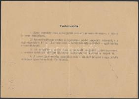 1918-1944 3 db különböző katonai okmány(belépési engedély, sorozóbizottság által kiállított igazolvá...