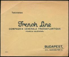 A Magyar Nemzeti Szövetség által küldött és a French Line-nak címzett boríték, 2 db