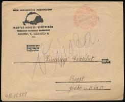 A Magyar Nemzeti Szövetség által küldött és a French Line-nak címzett boríték, 2 db