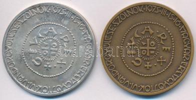 Nagy István (1920-) 1975. "MÉE 6. Vándorgyűlése - Szolnok" Ag és Br emlékérem pár (25,5g/0...