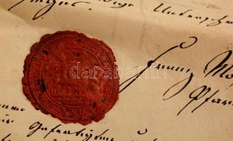 1843 Régi iratok viaszpecséttel, 15 és 30 kr szignettával