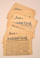 1956 Irodalmi Újság. A magyar írók lapja. VII. évfolyam 1956 június 30. (26. szám), július 7. (27. szám), 14. (28. szám), 21. (29. szám), augusztus 18. (33. szám), 25. (34. szám), szeptember 1. (35. szám), 8. (36. szám),15. (37. szám), 22. (38. szám), 29. (39. szám), október 6. (40. szám) (x2),13. (41. szám), október 20.(42. szám), összesen 15 szám. Kiadói papírkötés, változó, többnyire jó állapotban.