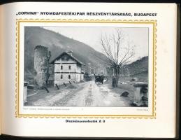 cca 1940 A budapesti Corvina nyomdafestékipari Rt. fekete könyvnyomdai festékeinek képes katalógusa, díszes papírborítóval, 17×24 cm