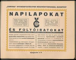 cca 1940 A budapesti Corvina nyomdafestékipari Rt. fekete könyvnyomdai festékeinek képes katalógusa,...