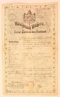 1862 Ebern, A Bajor Királyság útlevele külföldre / Königreich Bayern Reisepass / passport