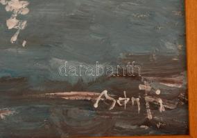 Bánfi jelzéssel: Tihany. Olaj, karton, keretben, 23×33 cm
